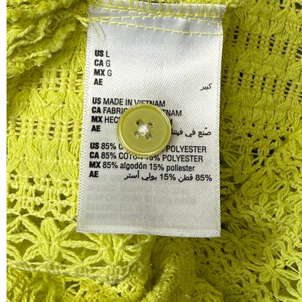 Mode of One Men's Crochet Relaxed fit Camp Shirt Harvest Pear Large $50 - Picture 6 of 7